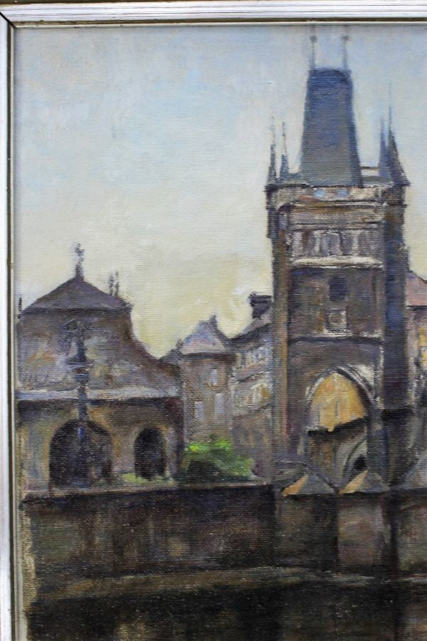 Salomon Zorn (Czech) Oil Painting "Prague Castle