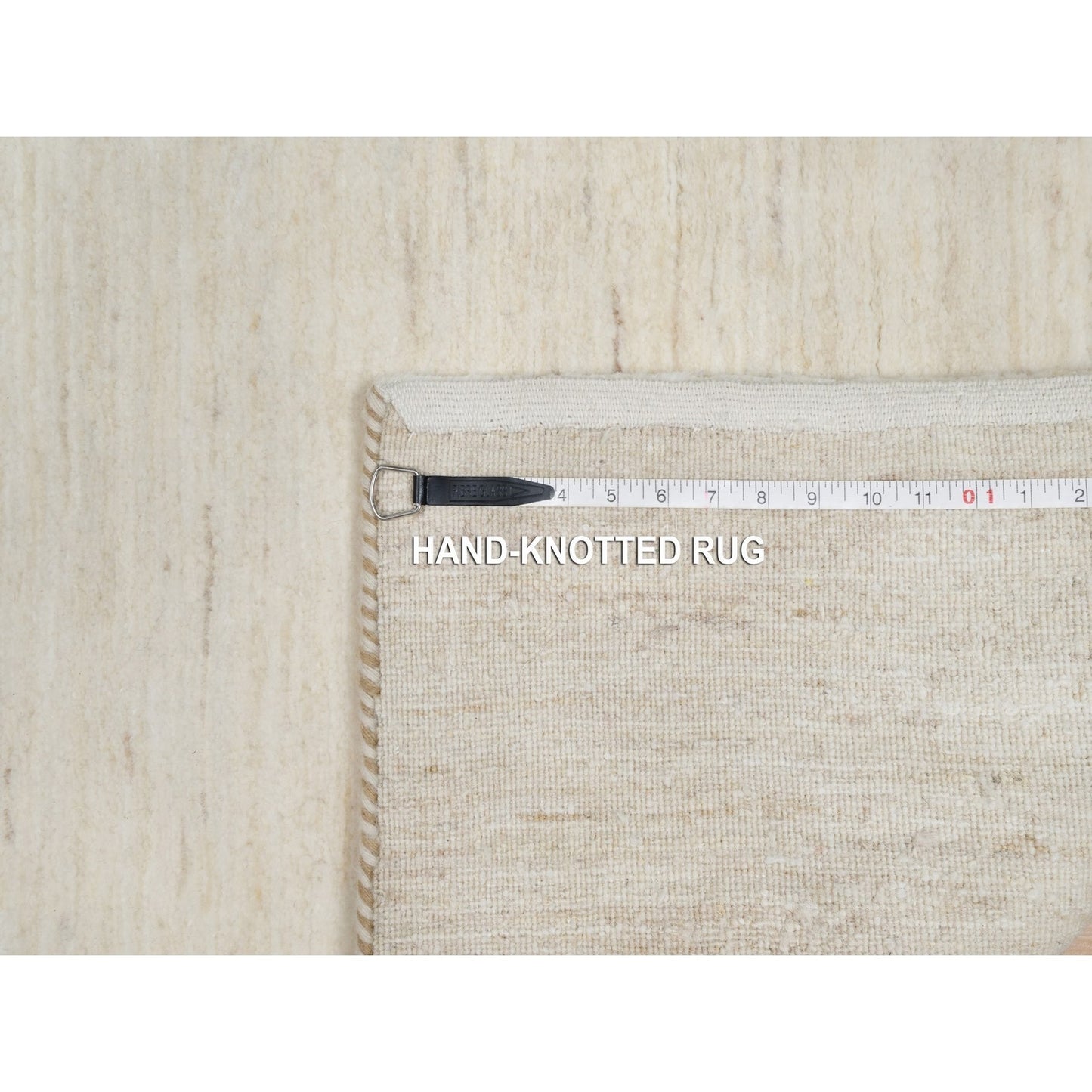 2'6"X5'10" White Lori Buft Gabbeh Pure Wool Hand Knotted Runner Rug