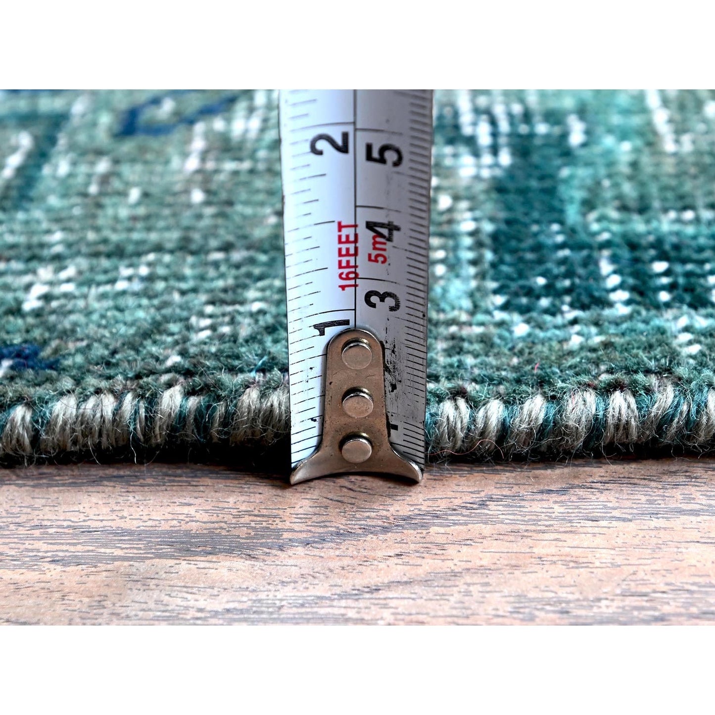 2'6"X9'8" Overdyed Green Vintage Zoroastrian Hand Knotted Wool Runner Rug