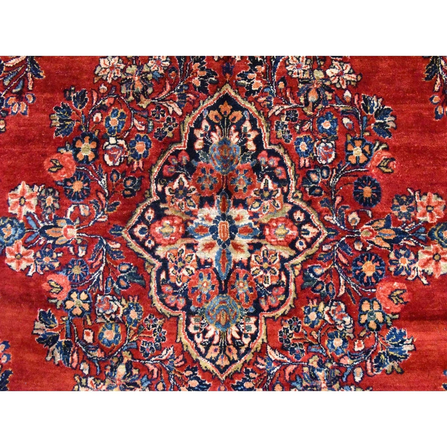 10'2"X13'3" Red Semi Antique Zoroastrian Saroogh Wool Hand Knotted Rug