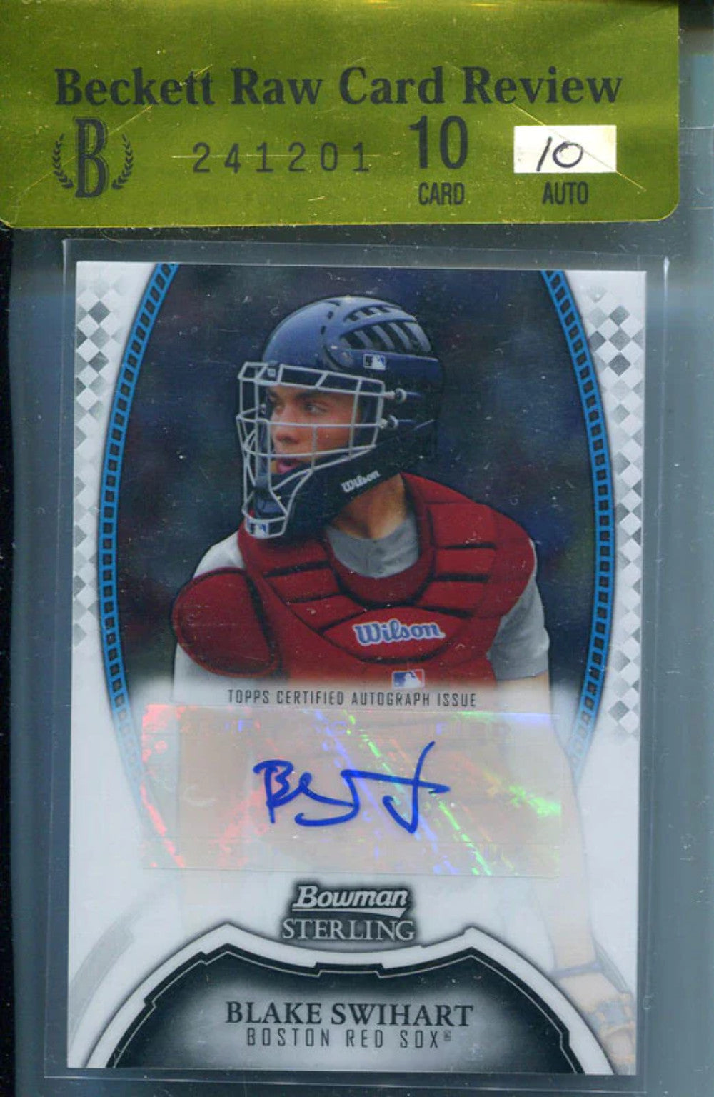 Blake Swihart Autographed 2011 Bowman Sterling Rookie Card (Beckett)