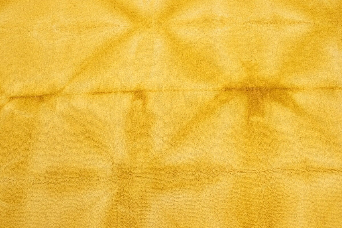 Contemporary Golden Yellow Tie-Dye Abstract 5X8