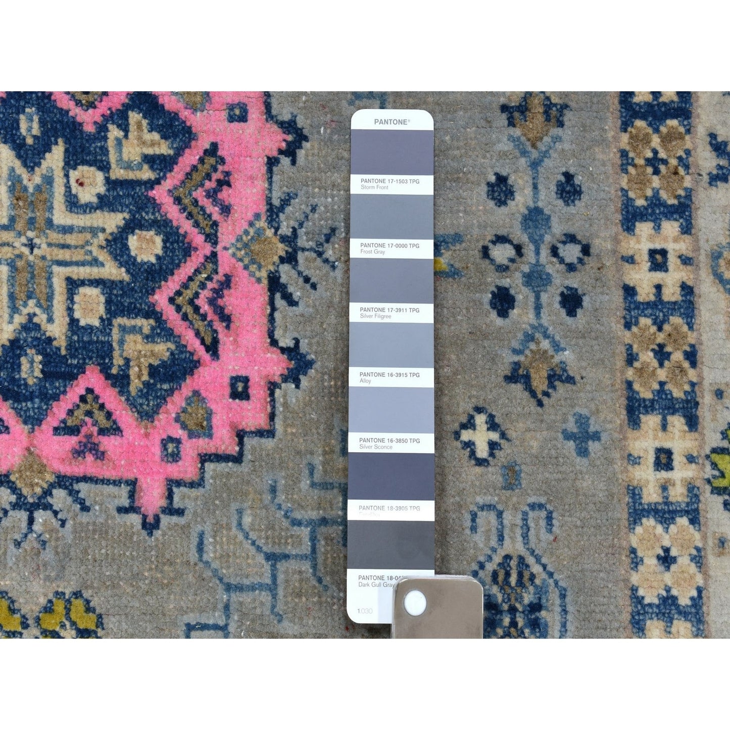3'3"X5' Colorful Gray Fusion Kazak Pure Wool Hand Knotted Oriental Rug