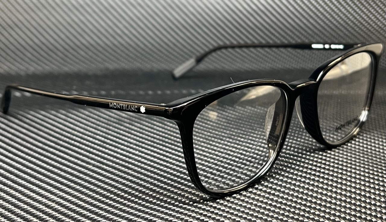 MONT BLANC MB0089OK 001 Black Square Round Men's
