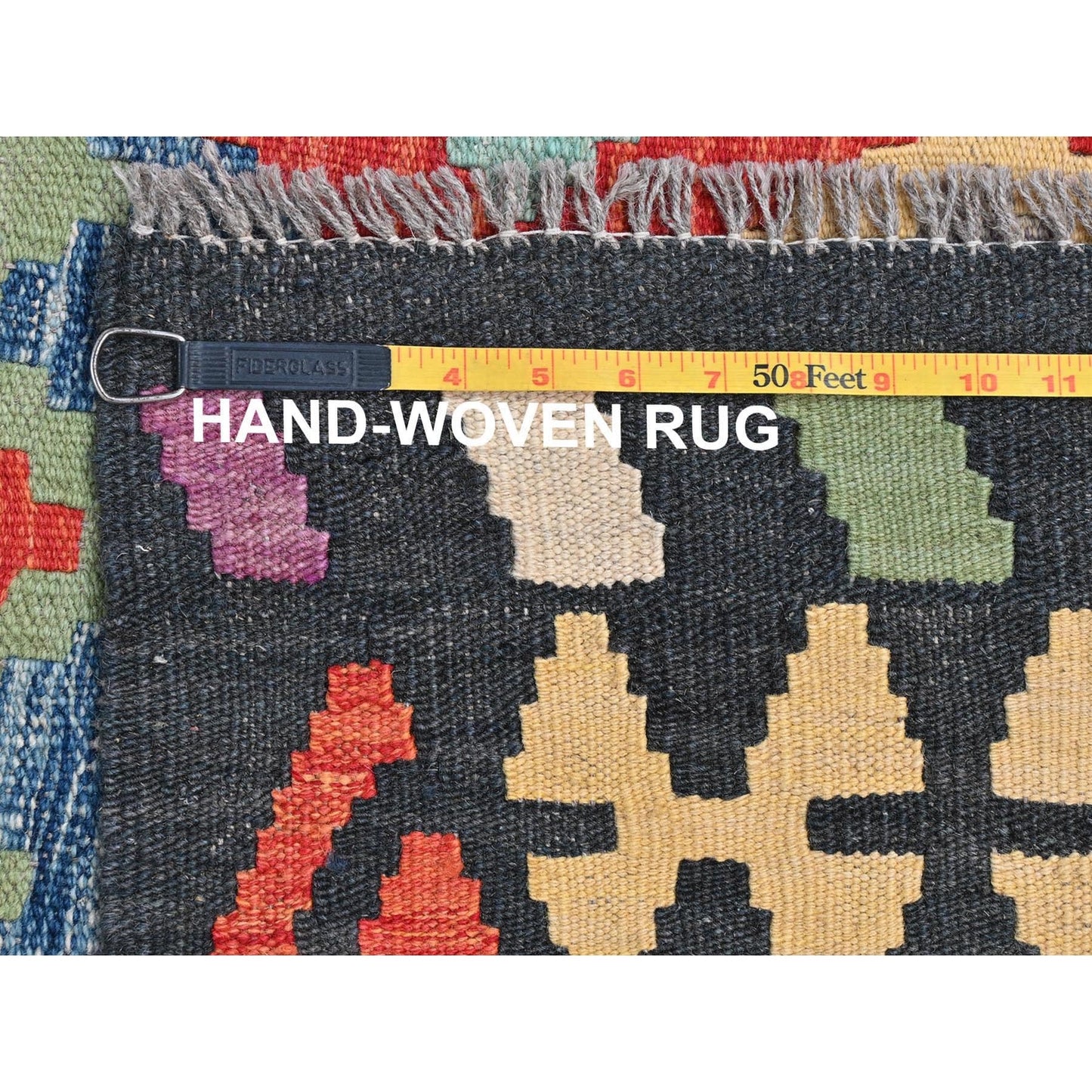 10'5"X15'10" Colorful Hand Woven Afghan Kilim Organic Wool Oversized Rug