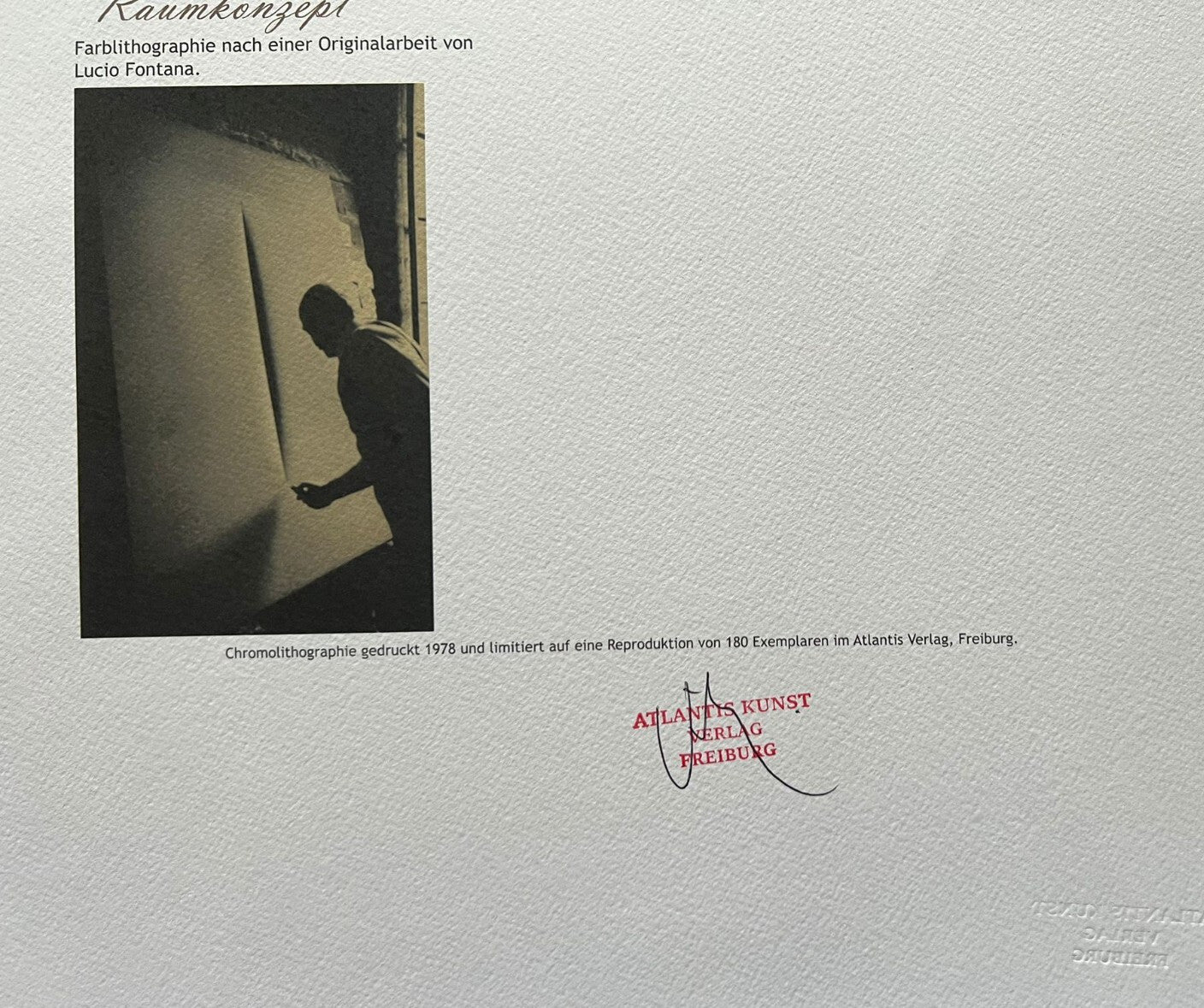 Lucio Fontana Lithograph Coa Signed In Pen