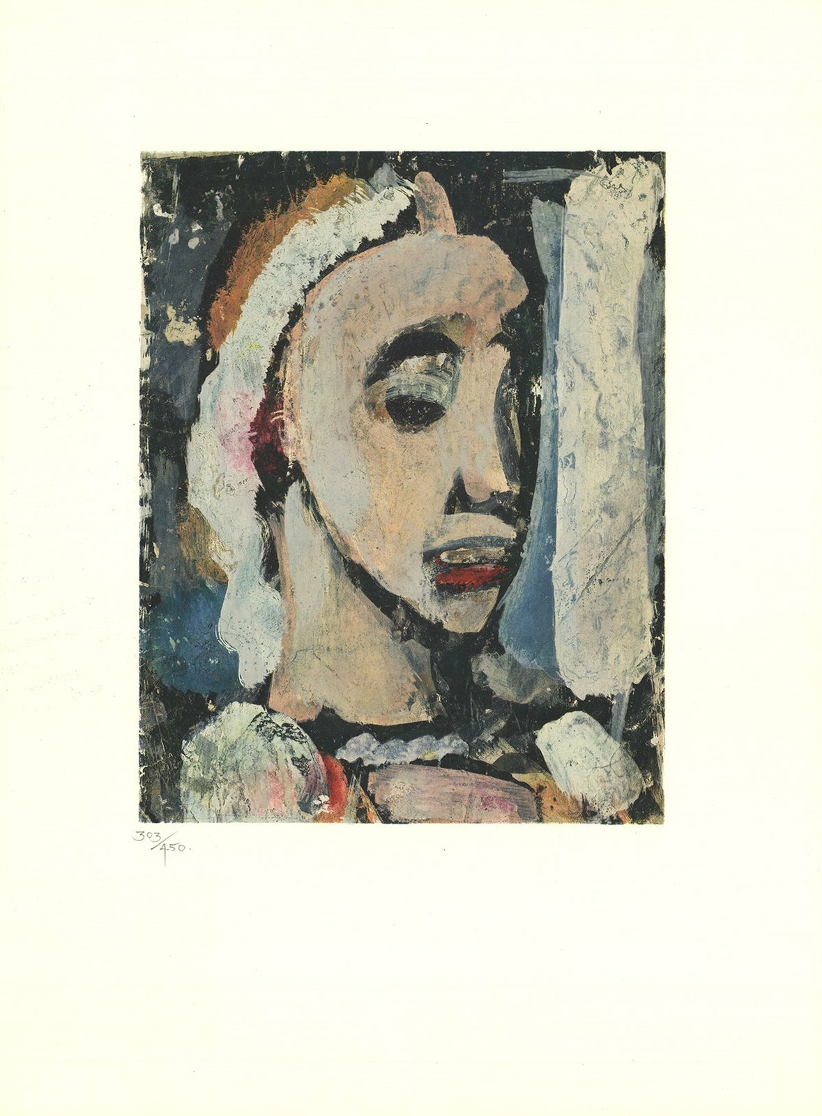 Georges Rouault Benigne Portrait " Lithograph Modernism Multicol