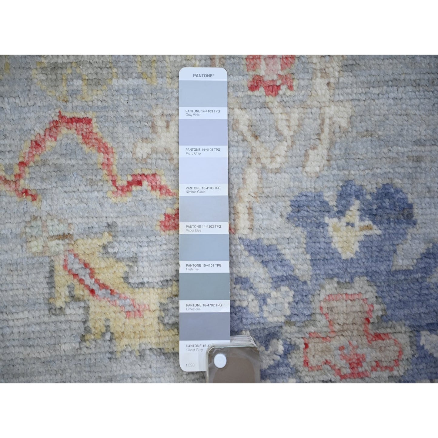 4'X10' Gray Afghan Angora Oushak Pure Wool Hand Knotted Wide Runner Rug