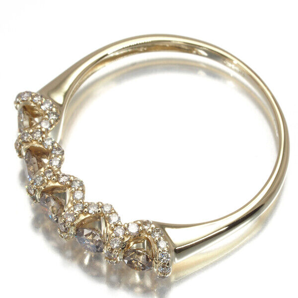 Gstv Ring Brown Diamond 0.70Ct Us7.25 18K 750 Yellow Gold