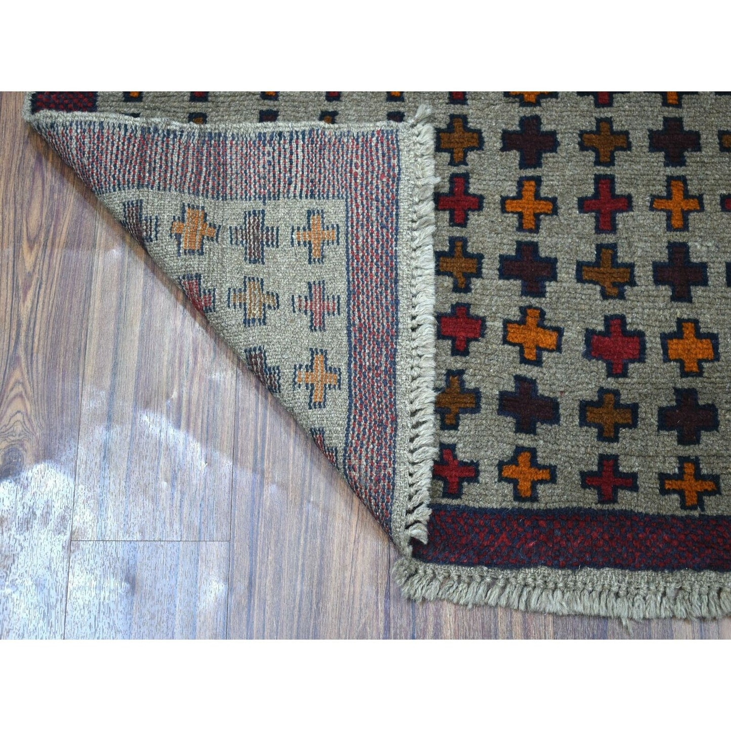 4'X5'8" Tribal Design Hand Made Pure Wool Colorful Afghan Village Rug