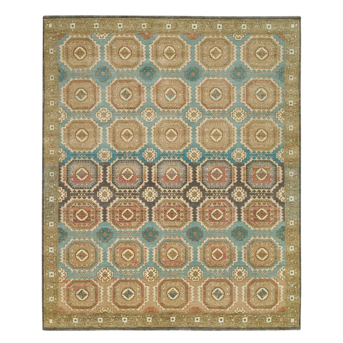 8'3"X10' Hand Knotted Natural Dyes,Caucasian Gul Motifs Oriental Rug