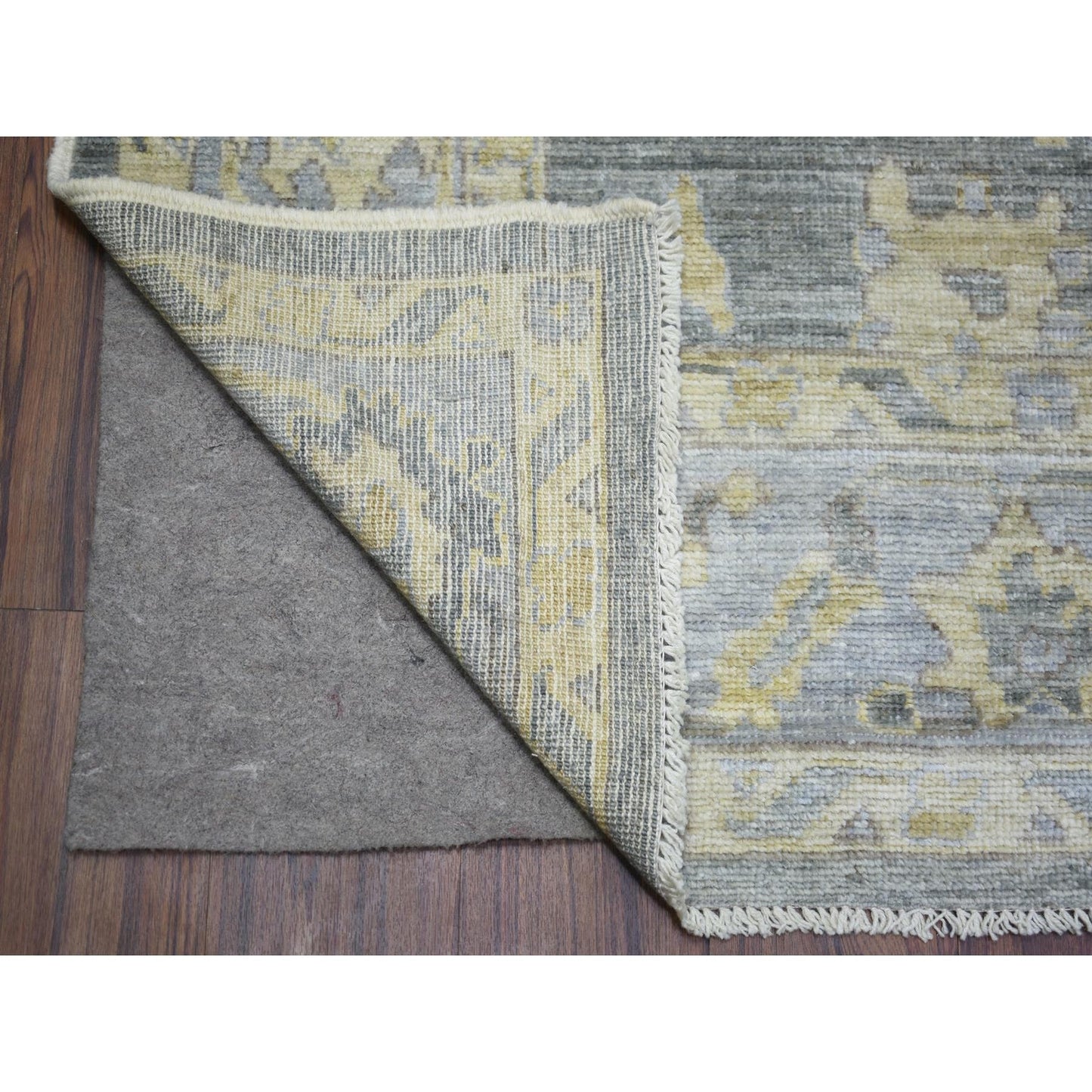 6'2"X8'9" Black Coral Hand Knotted Afghan Angora Oushak Wool Rug