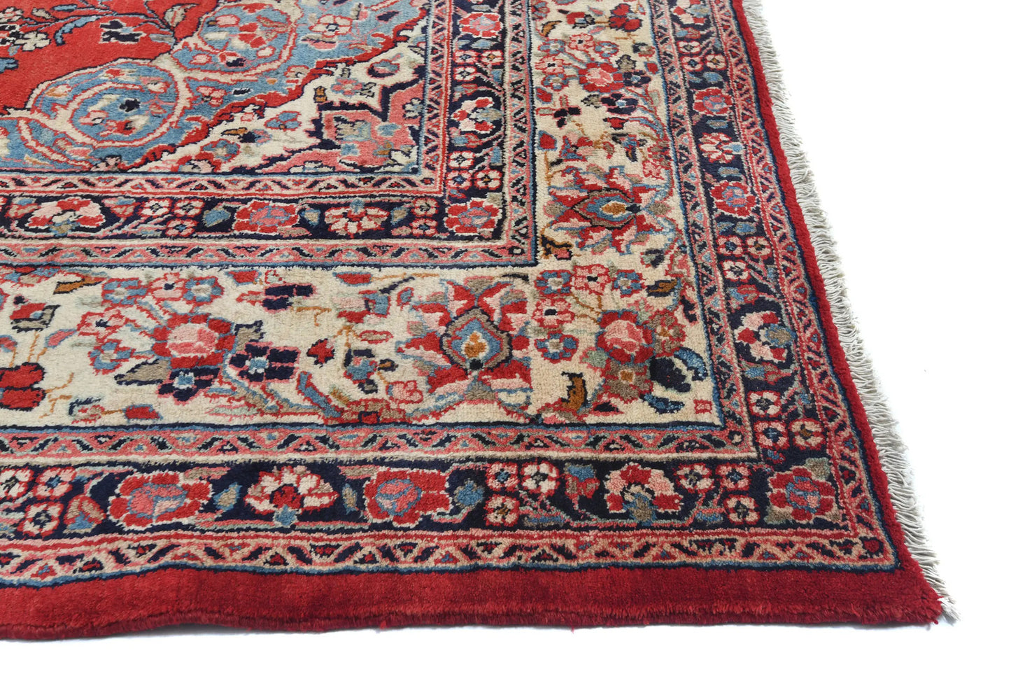 Hand-Knotted Red Vintage Oriental Rug 9X12 Ft