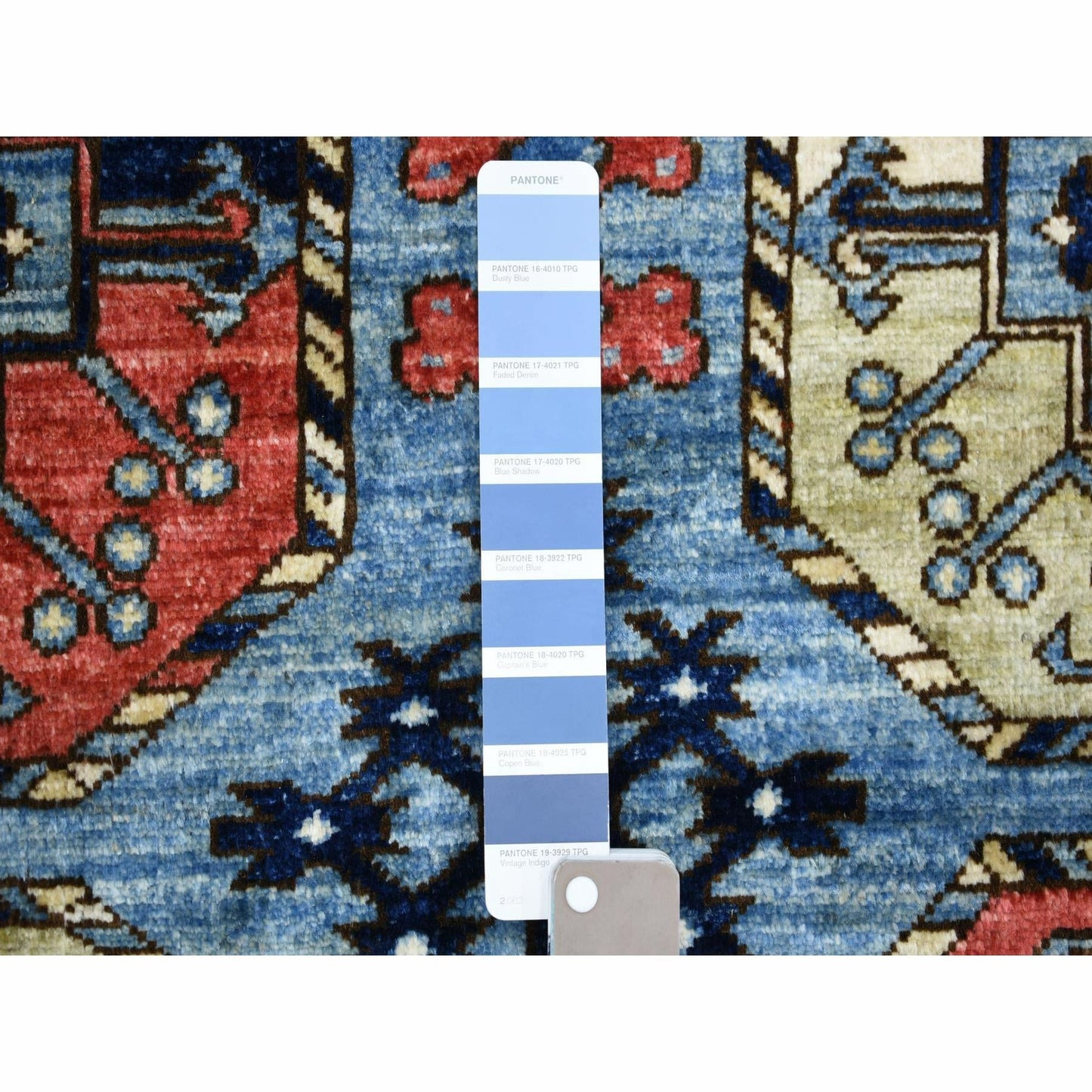 4'1"X9'9" Extra Soft Wool Hand Knotted Blue Afghan Ersari Wide Runner Rug