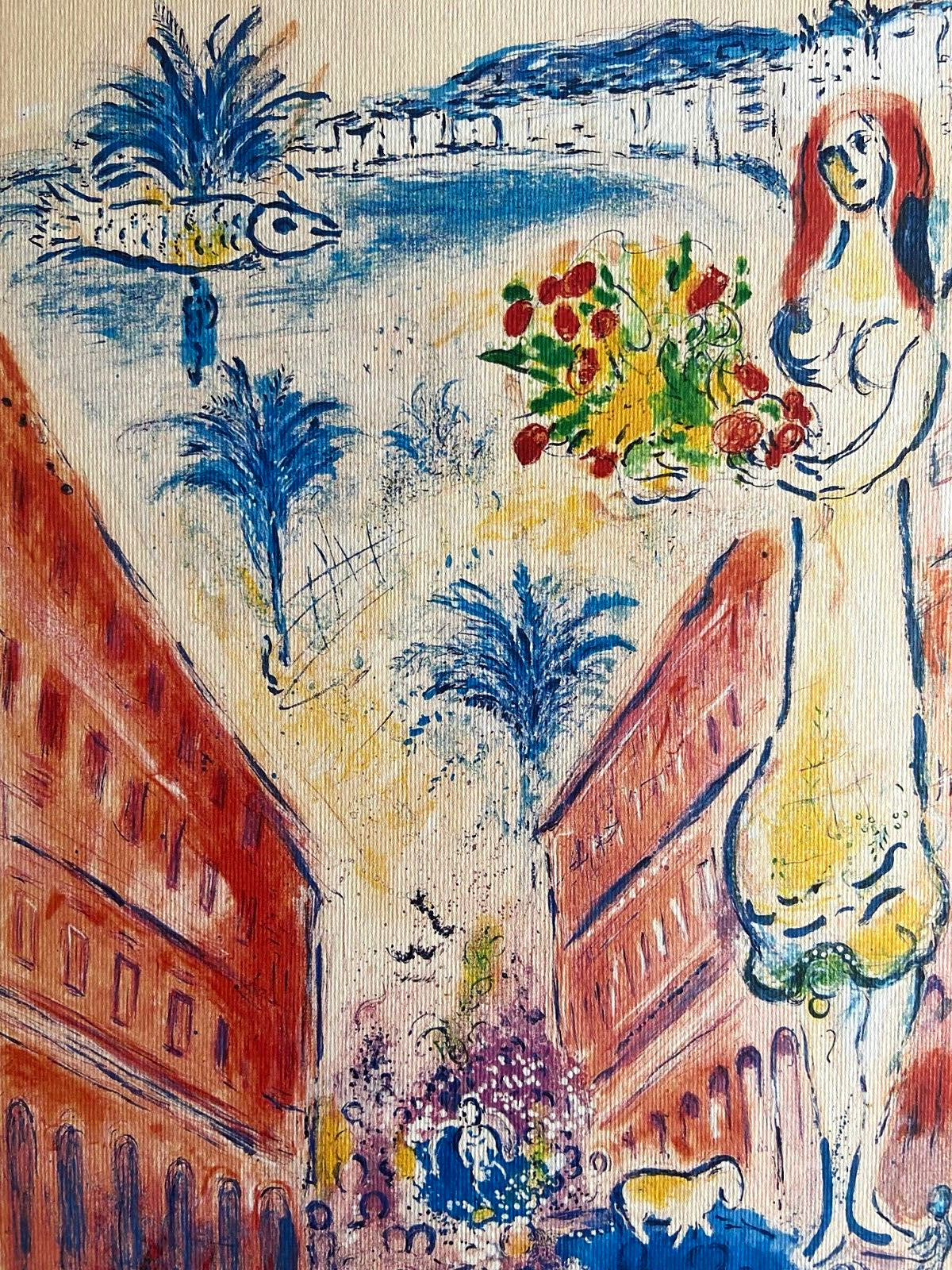 Marc Chagall Hand Numbered Coa Sorlier Lithograph