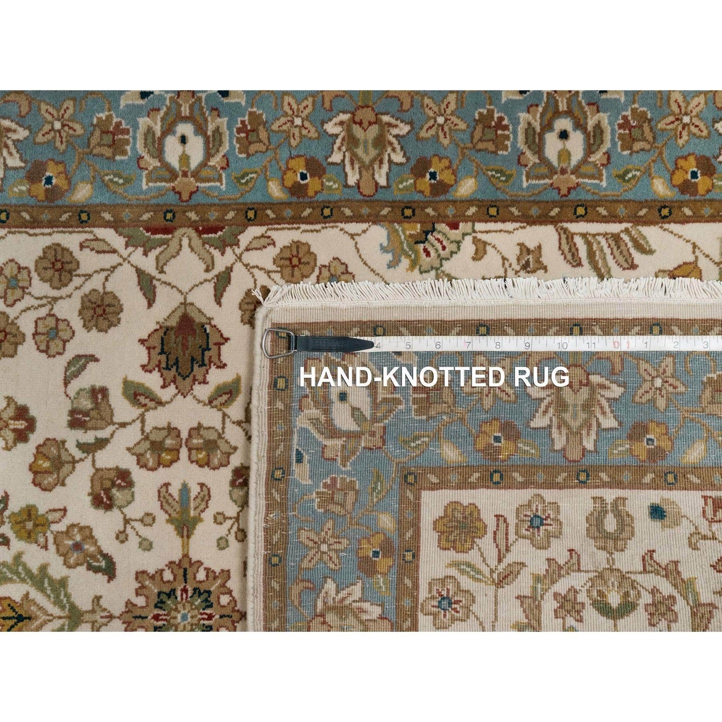 3'X5' Ivory 300 Kpsi New Zealand Wool Kishoon Design Hand Knotted Rug