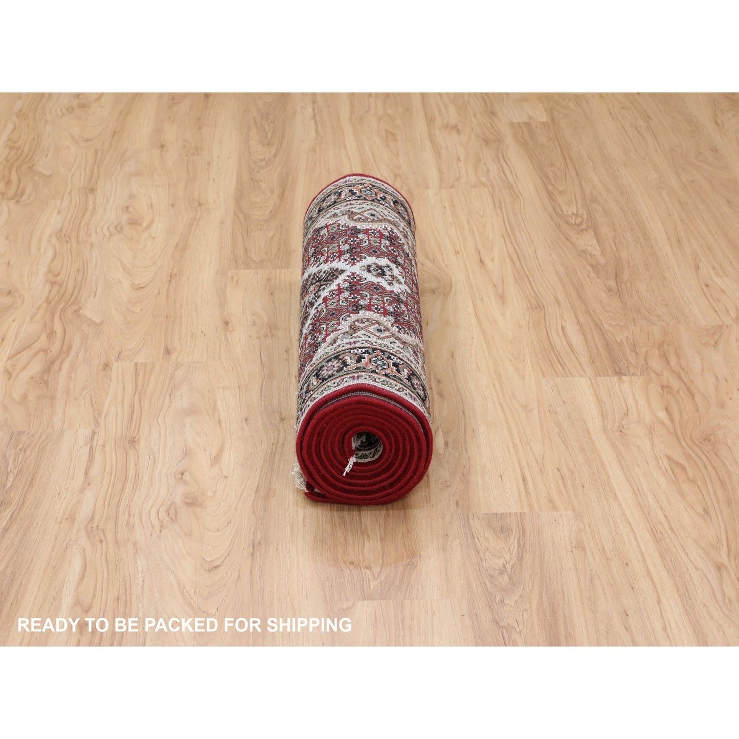 2'8"X10'1" Red Tebraz Mahi Fish Design Hand Knotted Runner Rug