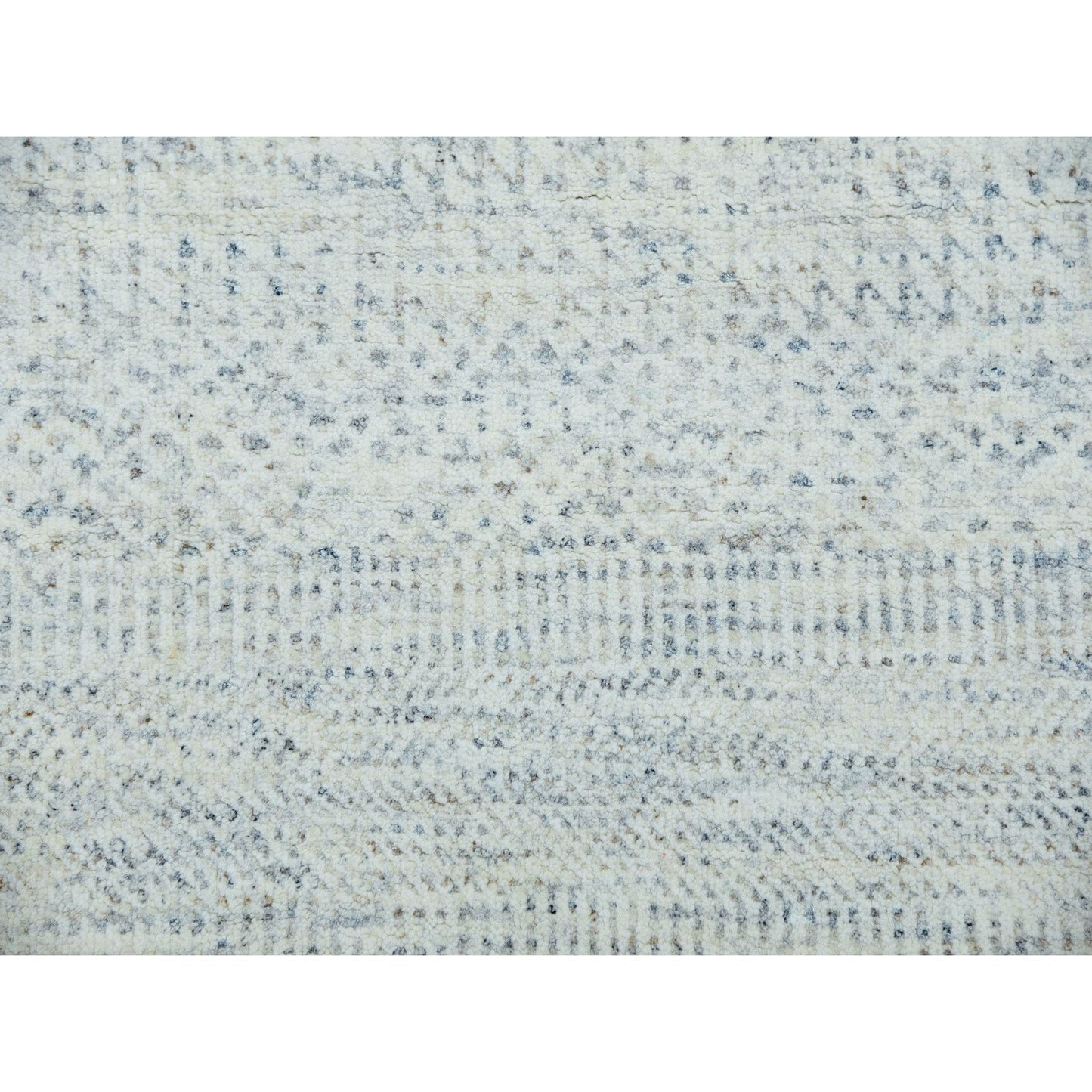 10'1"X14' Nimbus Gray Hand Knotted Grass Design Shabby Chick Oriental Rug
