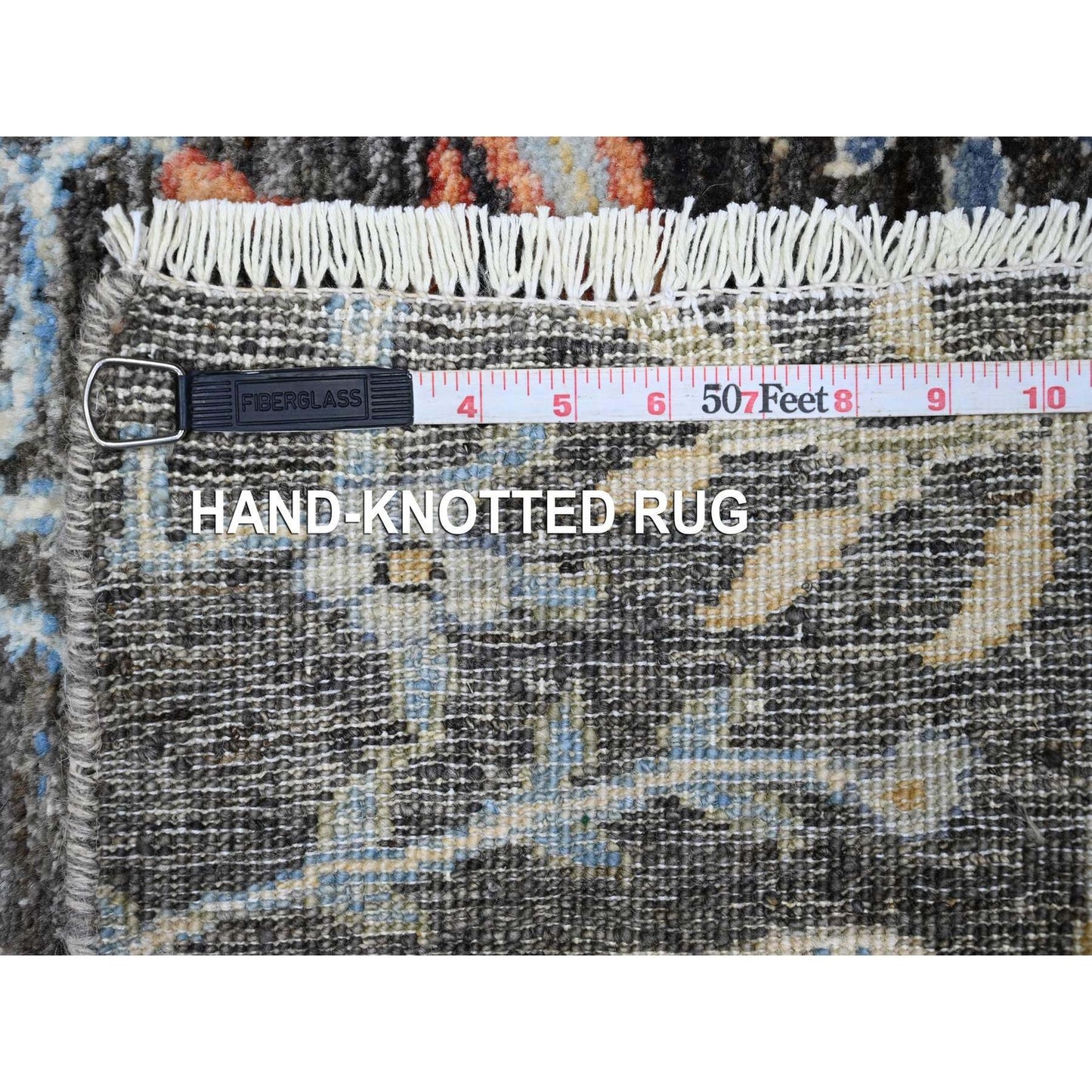 2'6"X17'9" Gray Peshawar Hand Knotted Wool Birds Paradise Xl Runner Rug