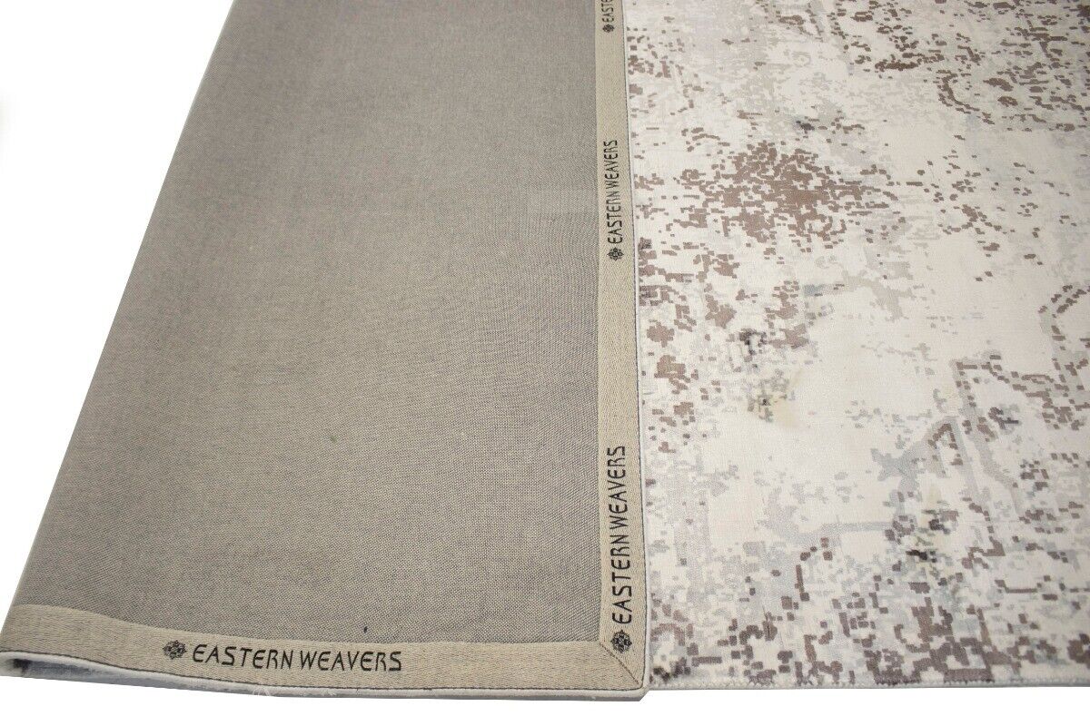 Distressed Brown & Cream Floral 5X8 Muted
