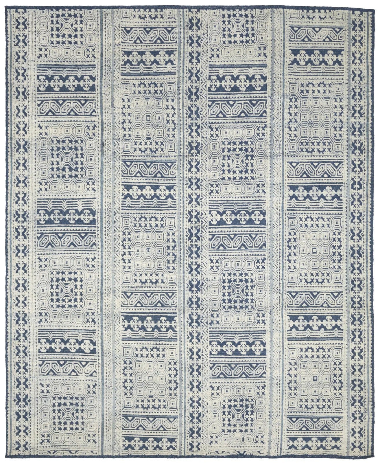 Large Modern Geometric Oriental Rug Cream