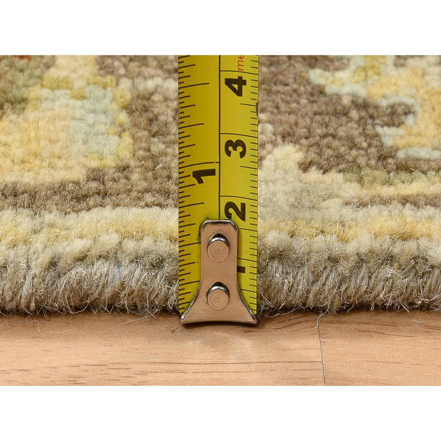 2'6"X21'10" Light Gray Medallions Hand Knotted Karjihooz Wool Runner Rug