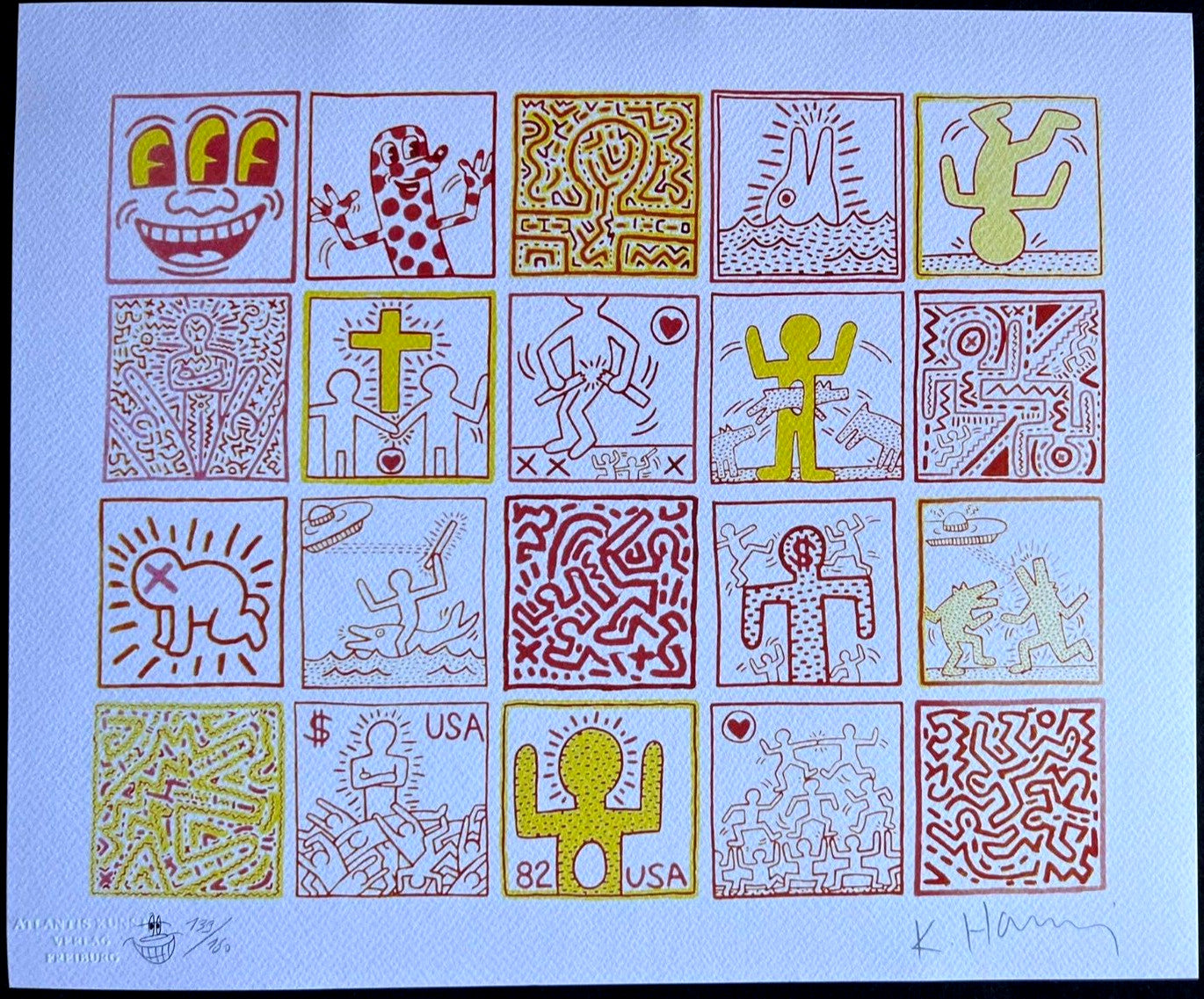 Keith Haring Lithograph ''Usa