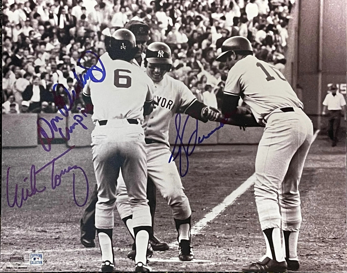 Mike Torrez Bucky Dent Don Denkinger Autographed 8x10 Photo