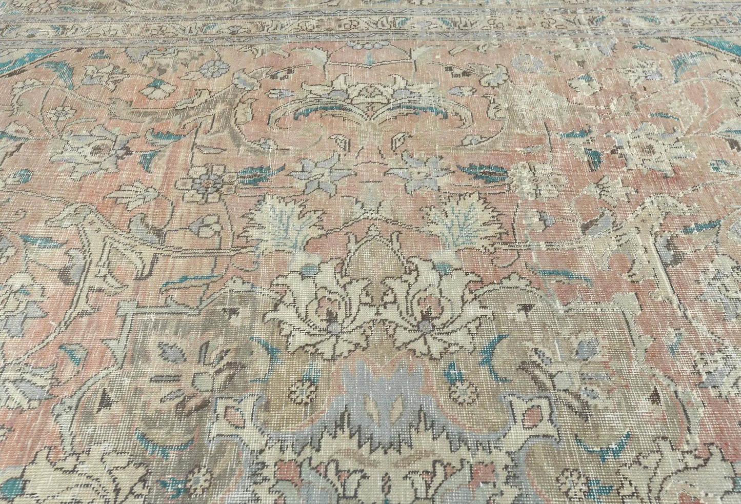 Distressed Semi-Antique Oriental Wool Rug 9X12 Ft