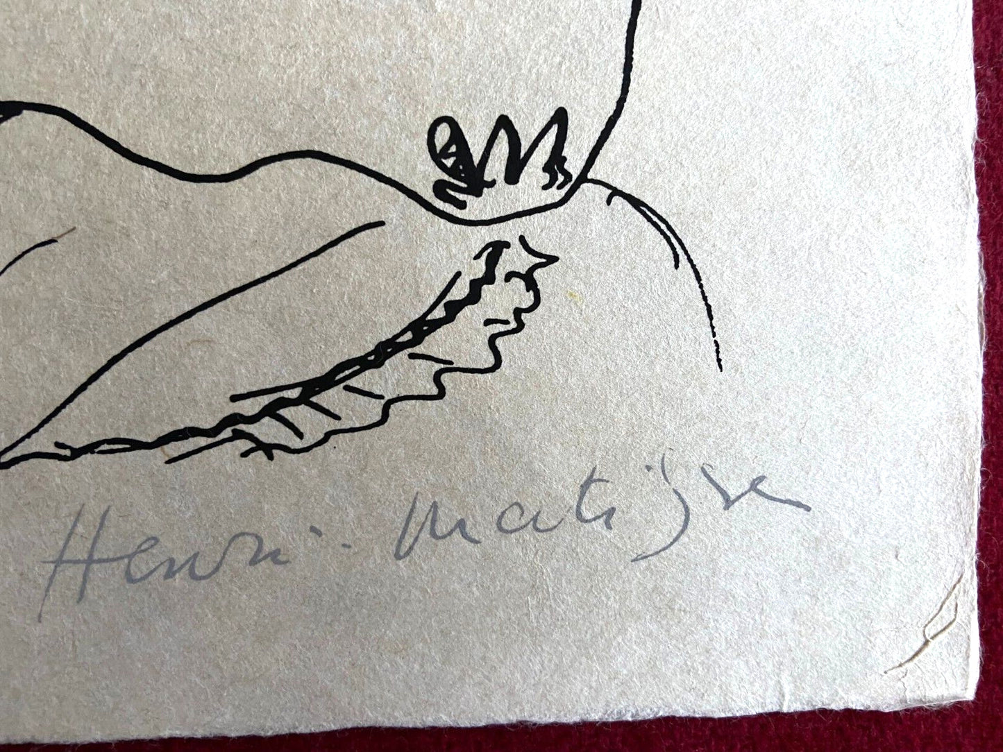 Henri Matisse Lithograph 1960 Coa Contract Signed By Hand Numbered Crayon