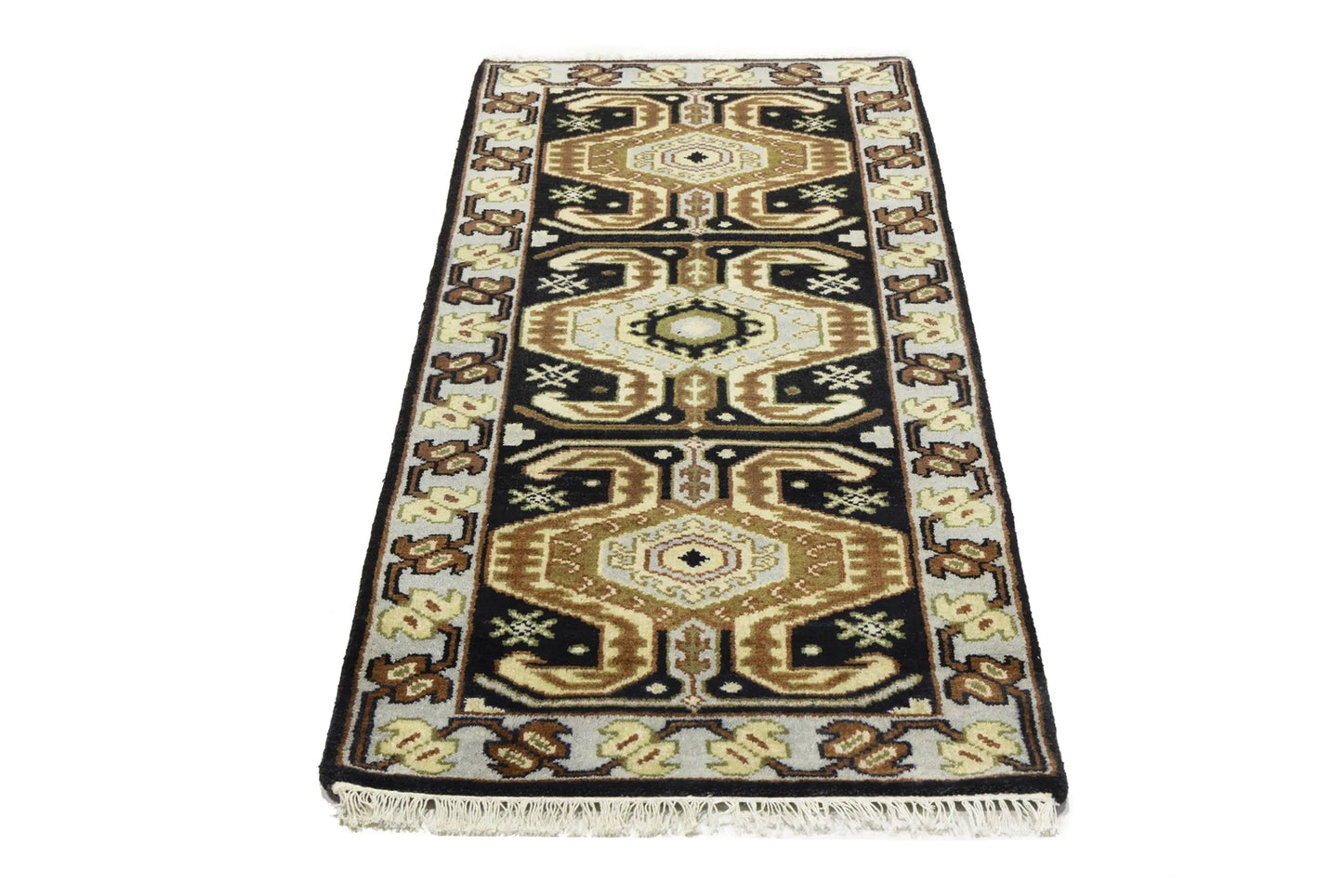Handmade Serapi Oriental Rug Geometric Design