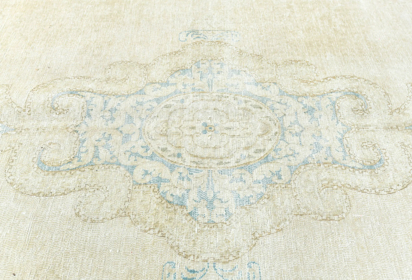 Handmade Muted Floral Distressed Oriental Rug