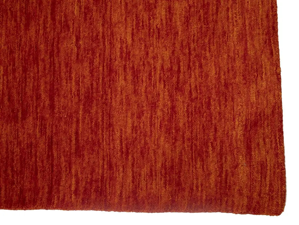Orange-Red Gabbeh Modern Square Rug Wool Tribal