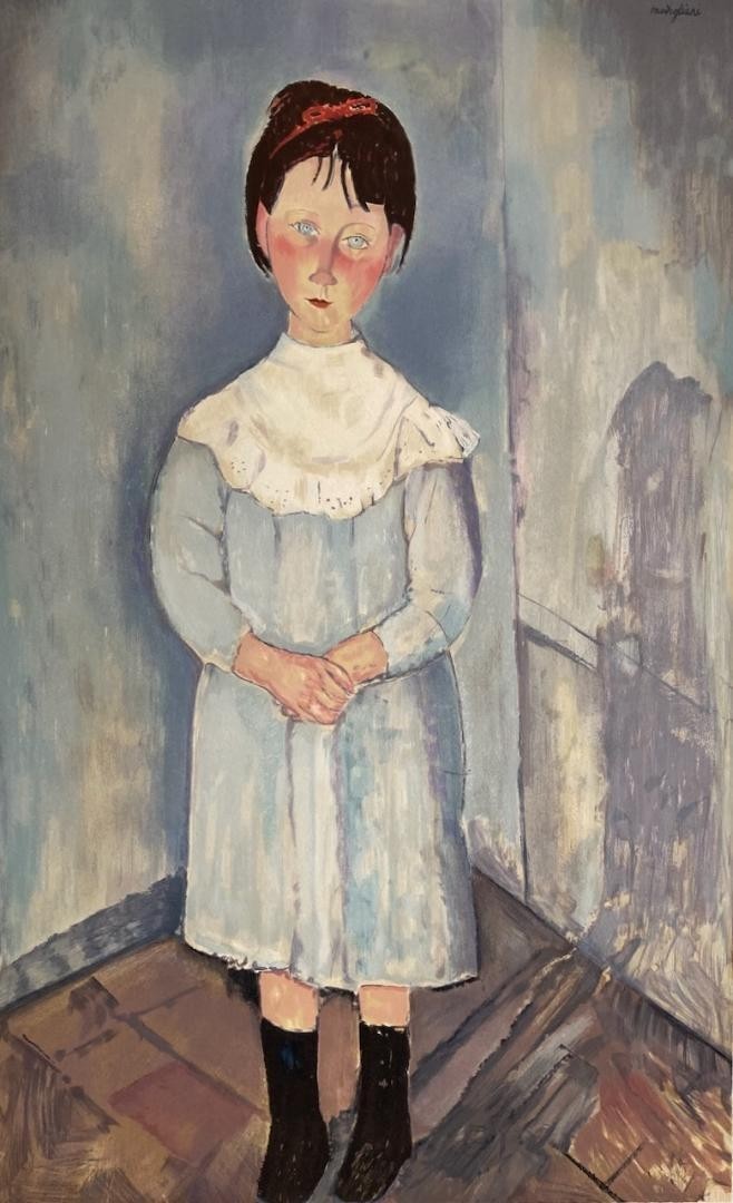Limited Edition Lithograph Of Modigliani'S "Girl In Blue" - Produced Idem Paris