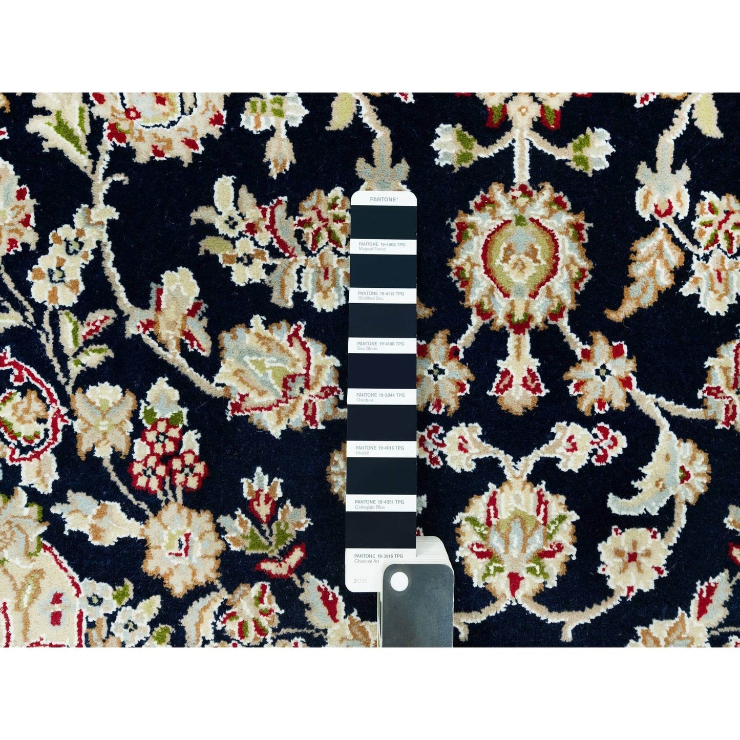 4'3"X6'3" Gale Force Blue 250 Kpsi Nain Denser Weave Hand Knotted Rug