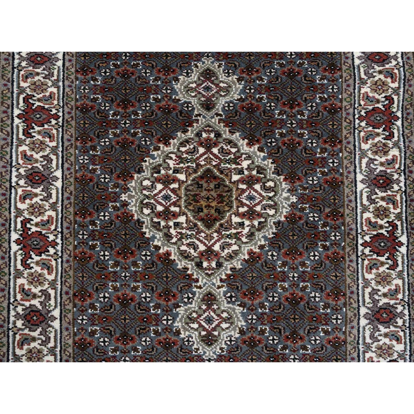 2'6"X26' Gray Tebraz Mahi 175 Kpsi Wool/Silk Hand Knotted Xl Runner Rug