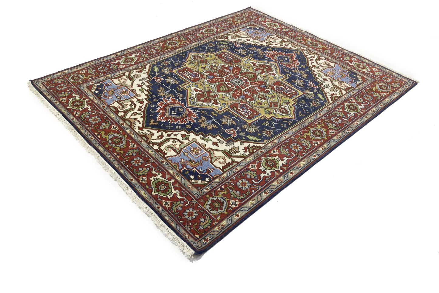 Geometric Heriz Serapi Oriental Rug Dining Room