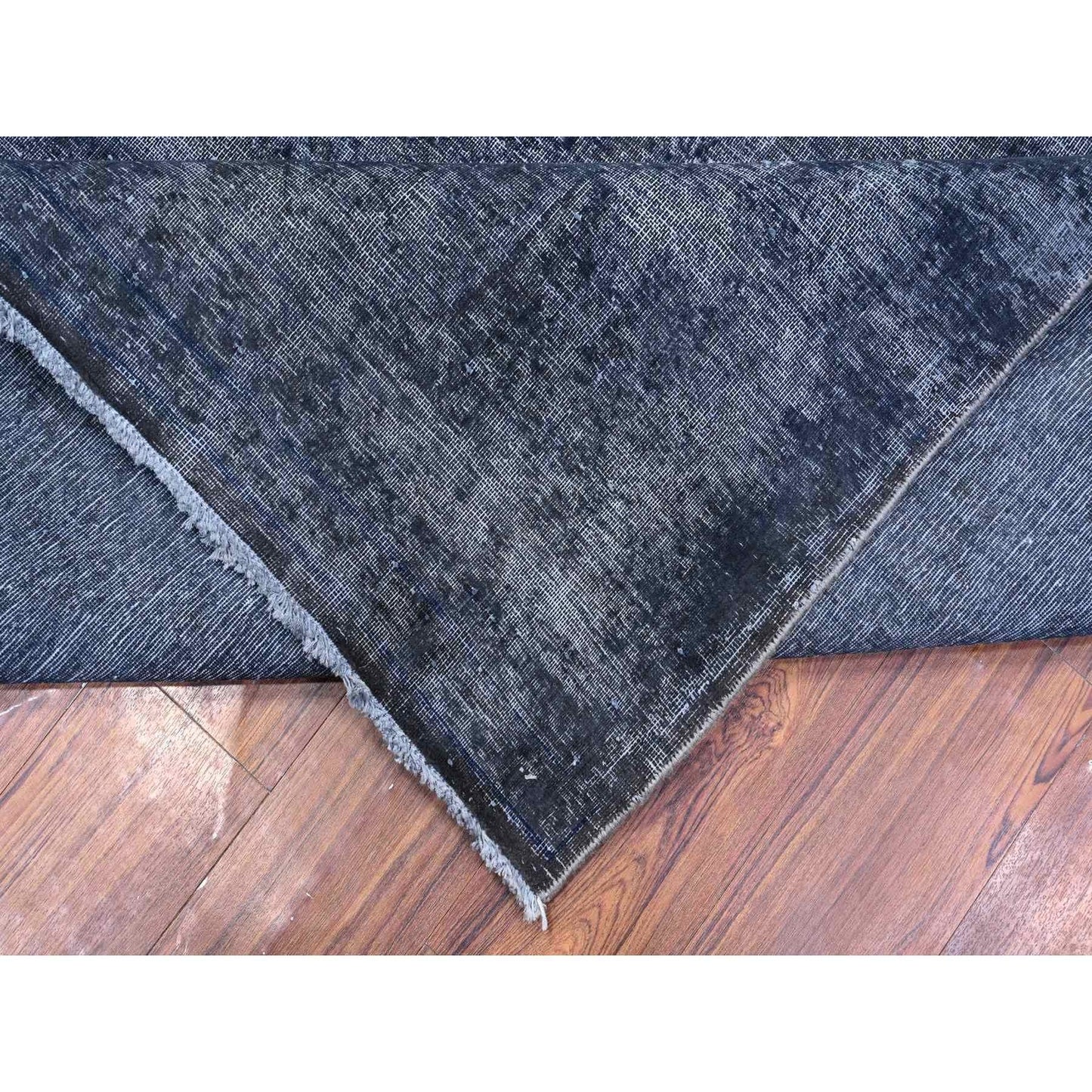 9'3"X12'6" Zombie Gray Distressed Vintage Zoroastrian Karman Oriental Rug