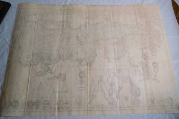 1715 Reland Map Of Japan 66 Provinces Nagasaki Port Coat Of Arms Handcolored