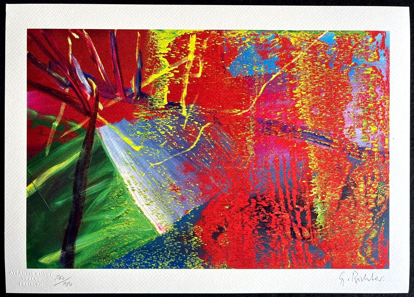 Gerhard Richter Lithograph Coa Signed (Hand Numbered) 180 Exe