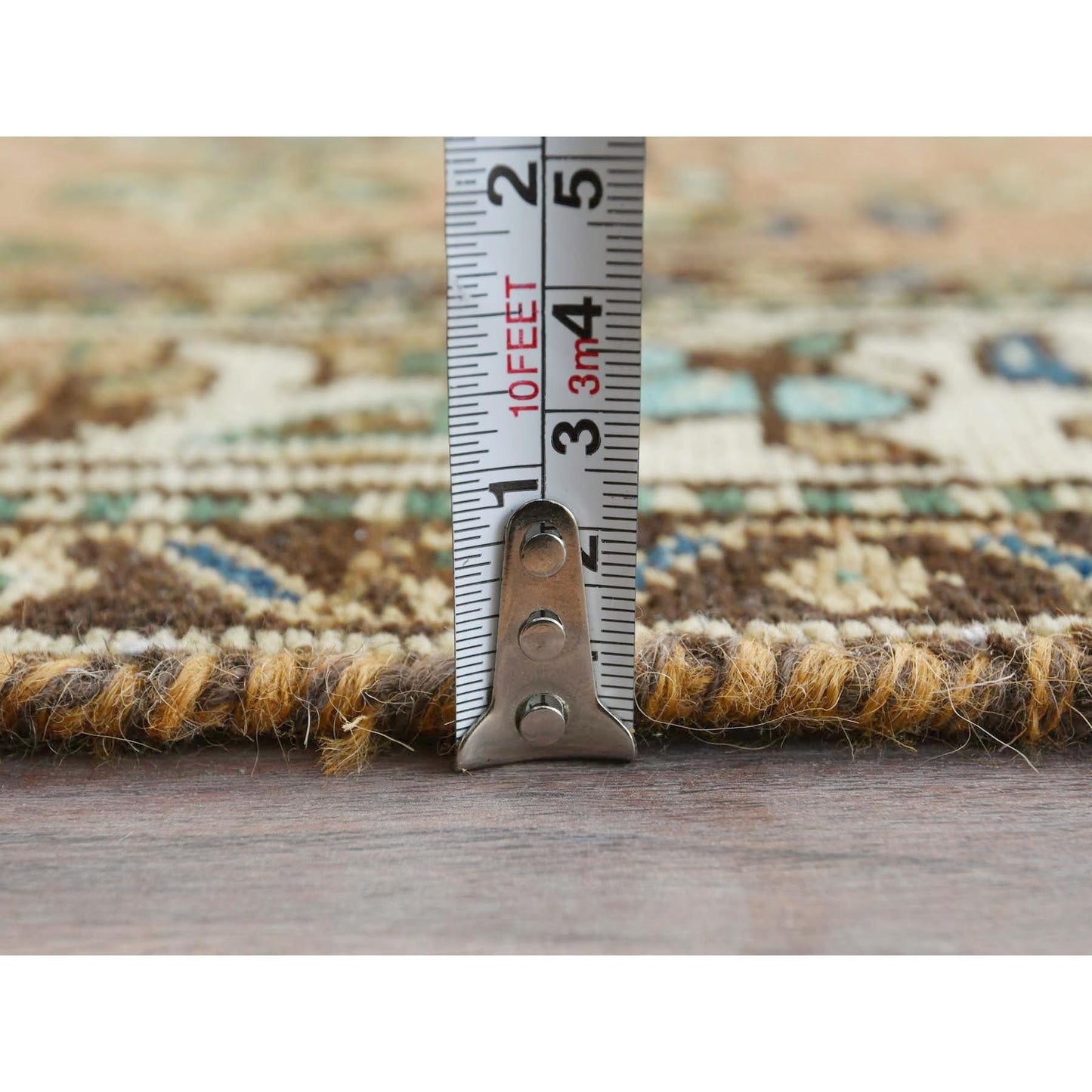 3'3"X9'8" Brown Old Farsian Amadan Hand Knotted Wool Worn Down Runner Rug