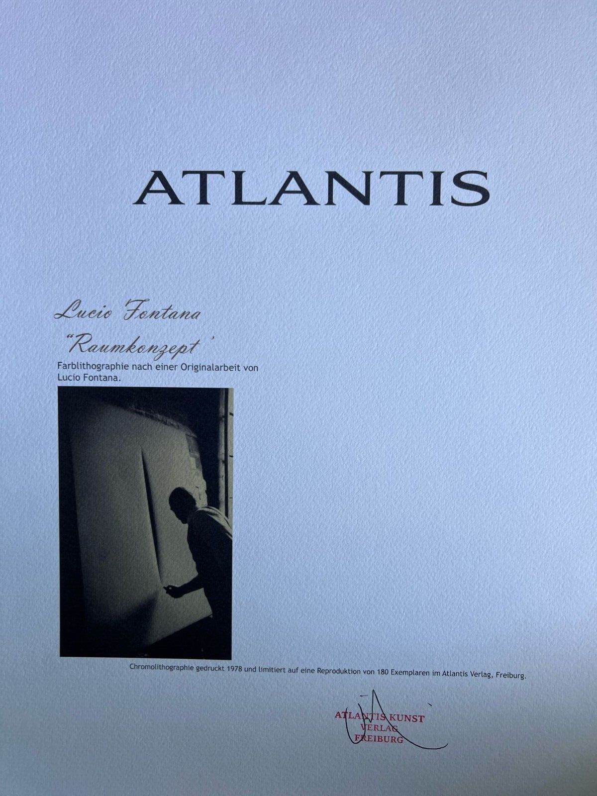 Lucio Fontana Lithograph Coa Signed With Pen