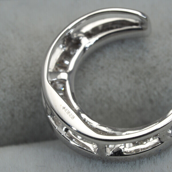 GSTV Pendant Diamond 0.18ct Moon 18K 750 White