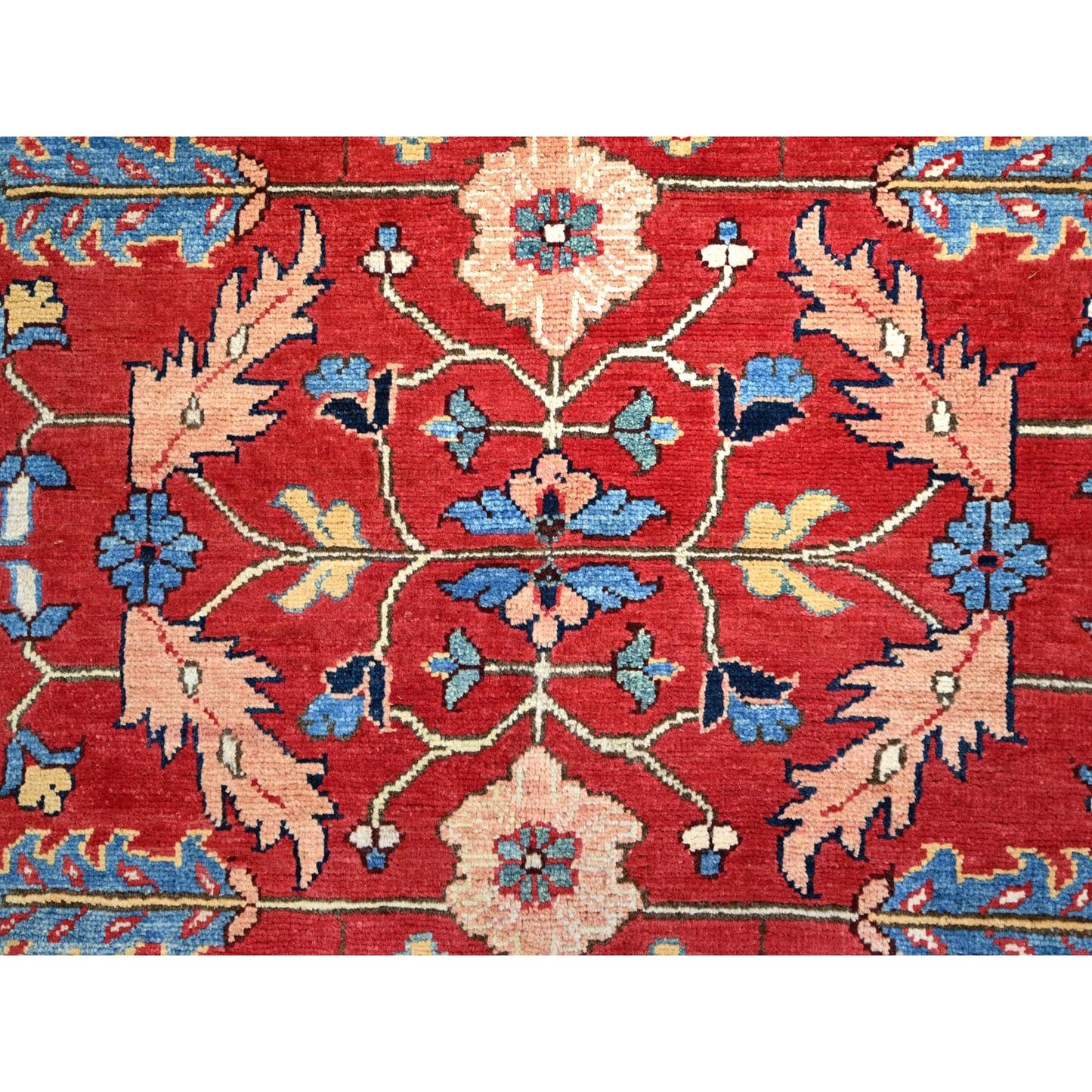 8'X8' Red Wool Hand Knotted Denser Weave Round Oriental Rug