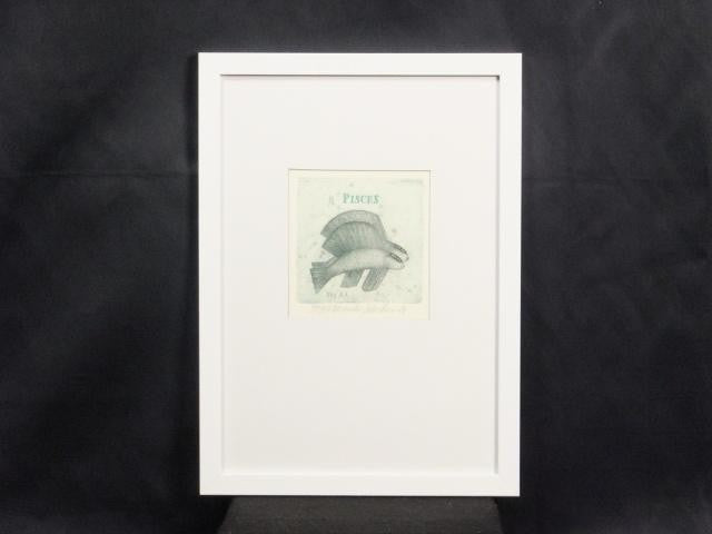 Veronika Paleckova "Pisces" Signed Color Etching Limited 50 Zodiac Art Framed
