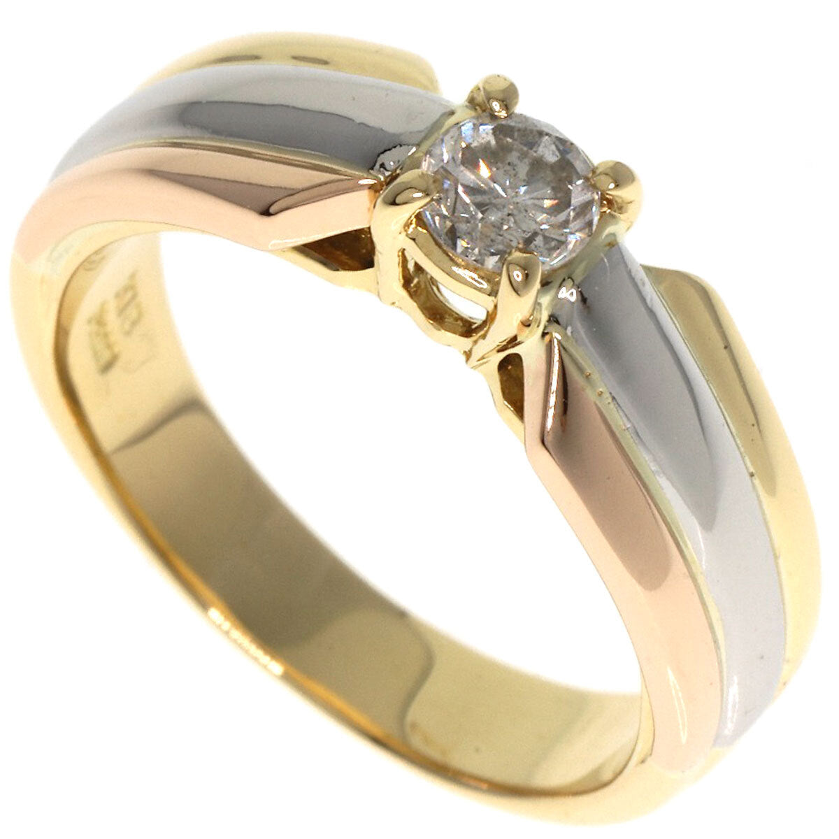 0.31Ct Diamond Ring K18 White Gold 18K 7.1G
