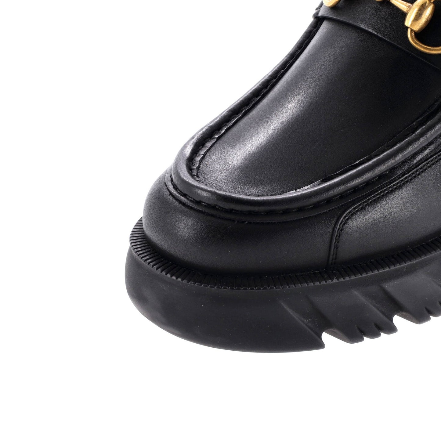 Gucci Women'S Quebec Horsebit Chelsea Boots Leather With Gg Elastic