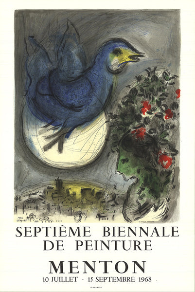 Marc Chagall The Bluebird (L'Oiseau Bleu) " Lithograph Modernism Gr