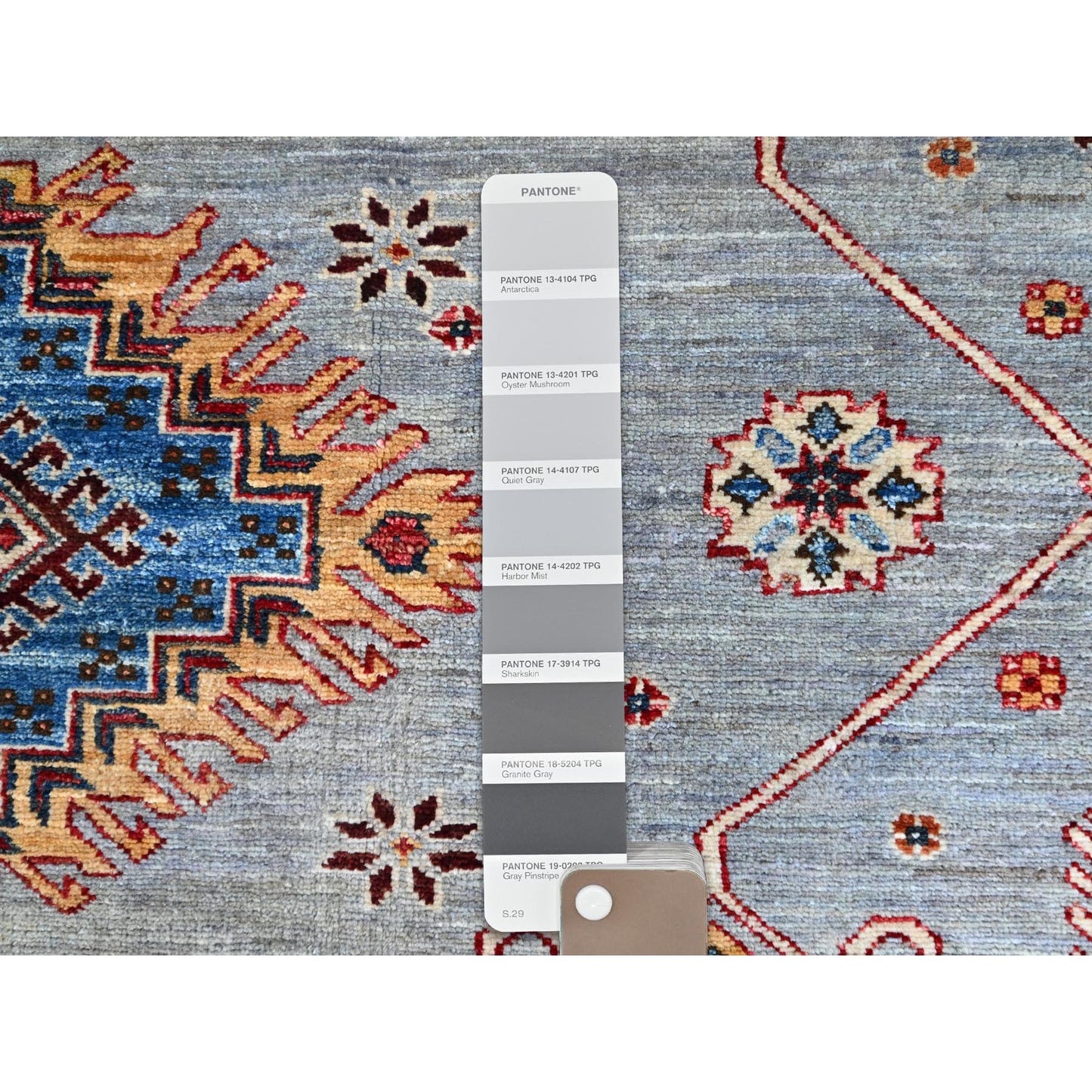 10'2"X14' Koala Gray Afghan Super Kazak Hand Knotted Wool Oriental Rug
