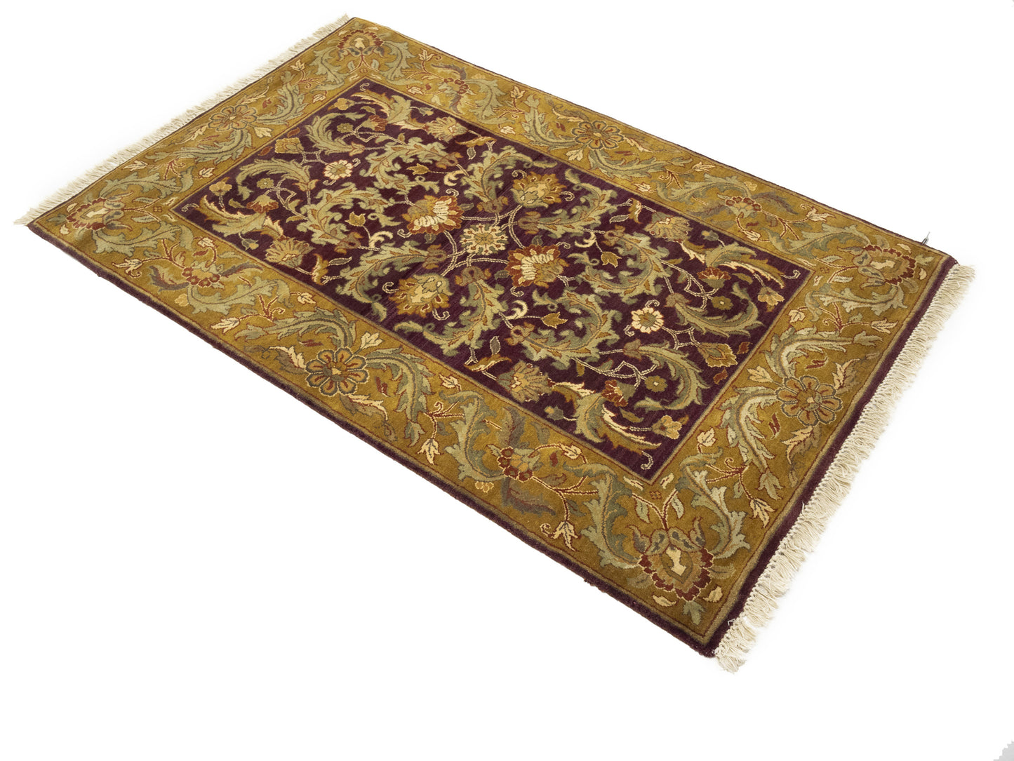 Handmade Thick Pile Oriental Rug Floral Style